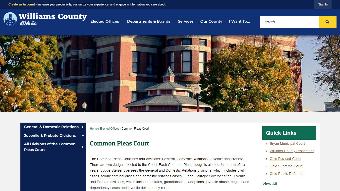 Common Pleas Court | Williams County, OH